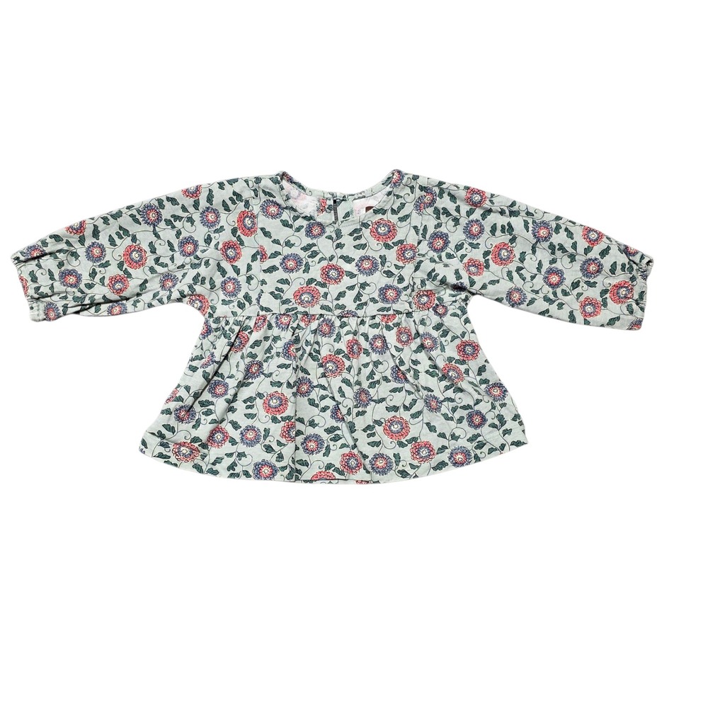Tea Collection Baby Girl Floral Print Long Sleeve Top Size 12-18 Months